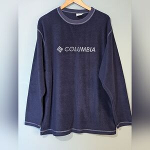 Vintage Columbia Navy Fleece Crewneck Pullover Sweater Y2K 90s